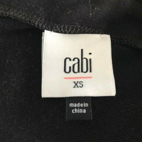 CAbi Fall Beals Top Size XS Style #3522 Black Soft Jersey Knit Asymmetrical Neck - Picture 8 of 9